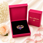 Rose Gold Purple Heart Jewelry Set