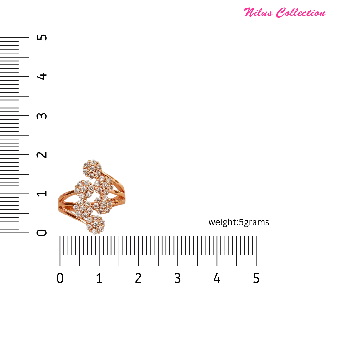 Rose Gold Plated | Adjustable | American Diamond Studded | Finger Ring for Women and Girls, Style 8