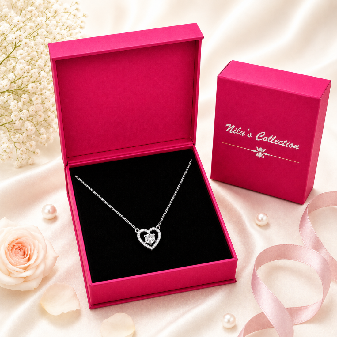 Silver Plated Heart Jewellery Gift Set for Women