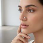 Rose Gold Teardrop Shape Non Piercing Nose Pin