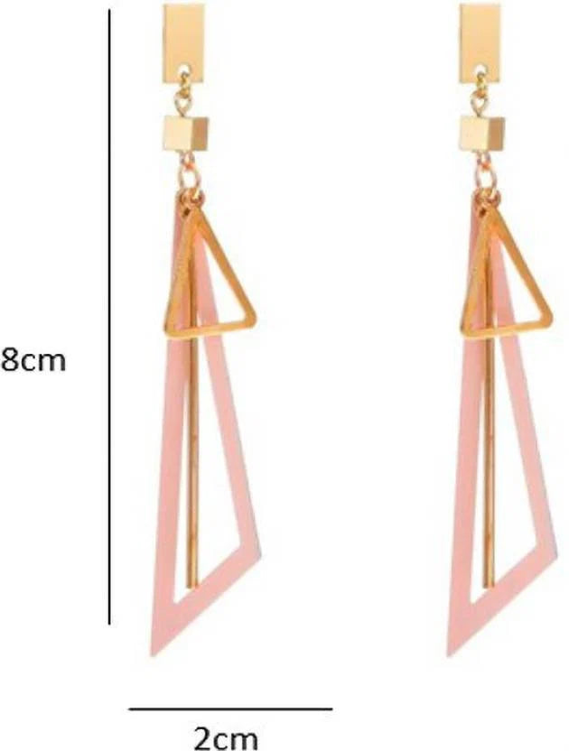 Hollow triangular drop earrings