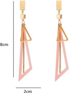 Hollow triangular drop earrings