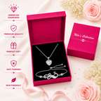 Silver Pendant & Bracelet Gift Set For Women