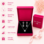 Silver Pendant & Earrings Gift Set For Women