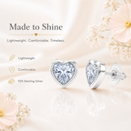 Silver Heart Stud Earrings