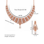 Rose Gold Necklace With Matching Earring