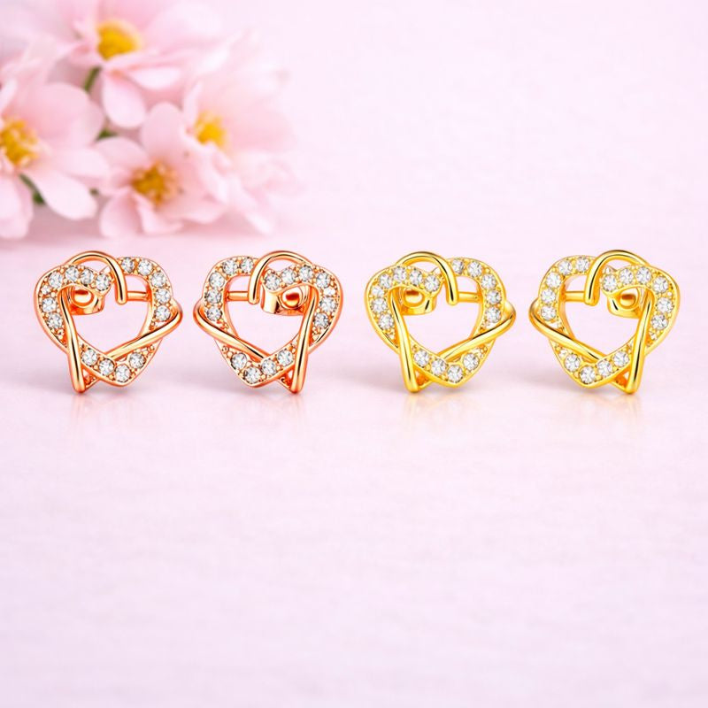 Multi Tone Set| Value Set Heart Shape Stud Earrings Combo Set for Women & Girls