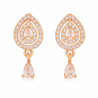 18k Rose Gold Plate stud Earrings for Women and Girls (Drop design)