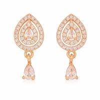 18k Rose Gold Plate stud Earrings for Women and Girls (Drop design)