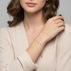 Rose Gold Plated Bracelet Oval Design Slider Chain for Women And Girls