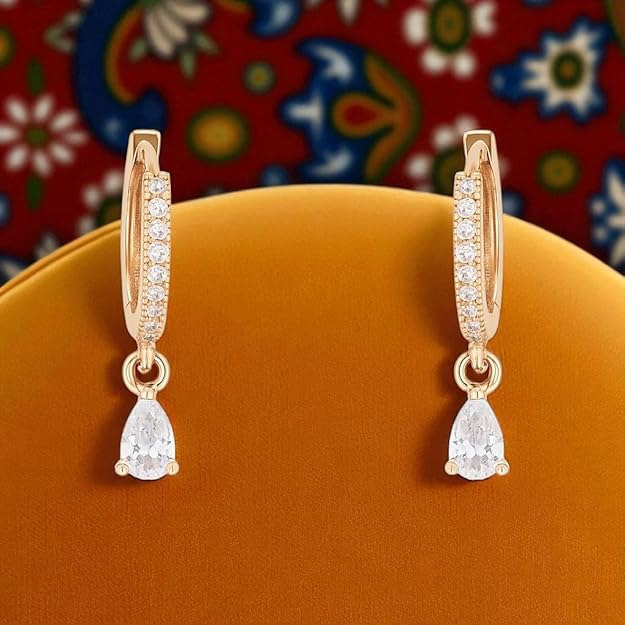 18k Rose Gold Plated Clip On Hoop Earrings