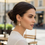 Rose Gold Circular Drop Earrings