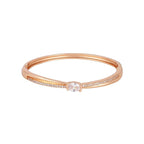 Rose Gold-Plated Kada with Centerpiece Stone Elegant Designer kada Bracelet for Women| Sleek Finish |Office Wear |  Minimalist Appeal