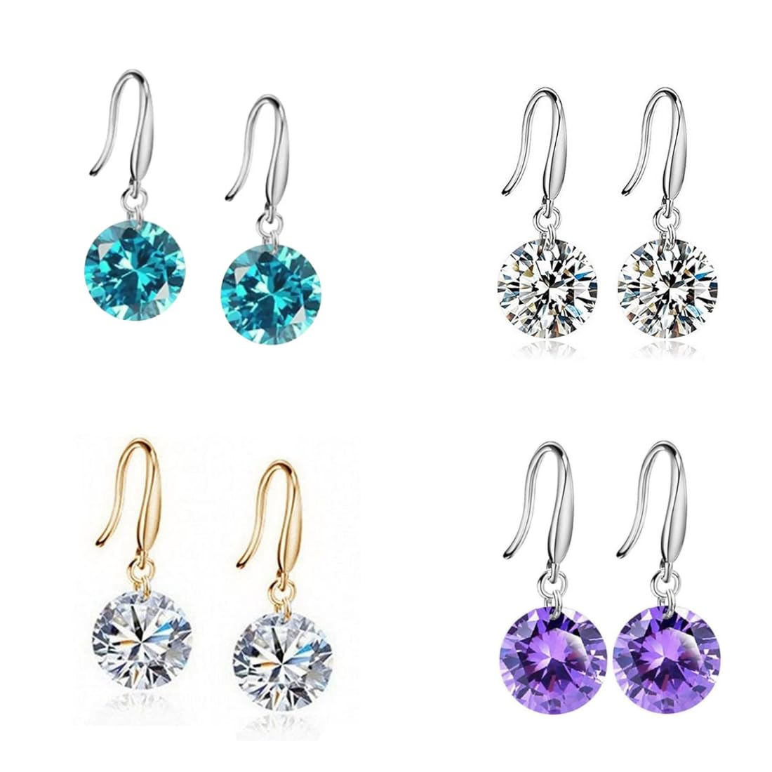 Daily Essentials Drop Earrings for Women and Girls| Value Set of CZ Drop Earrings