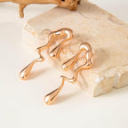 Abstract Drip Design Earrings in Gold Trendy and Modern Look