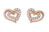 Heart Shape Stud Earrings for Women and Girls, Cubic Zirconia Hollow Heart Contemporary Studs