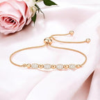 Rose Gold Plated Bracelet Oval Design Slider Chain for Women And Girls