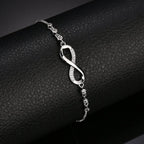 Infitnity Love Silver Plated Adjustable Charm Bracelet for Women and Girls