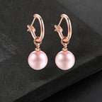 Pink Elegant Pearl Drop Earrings