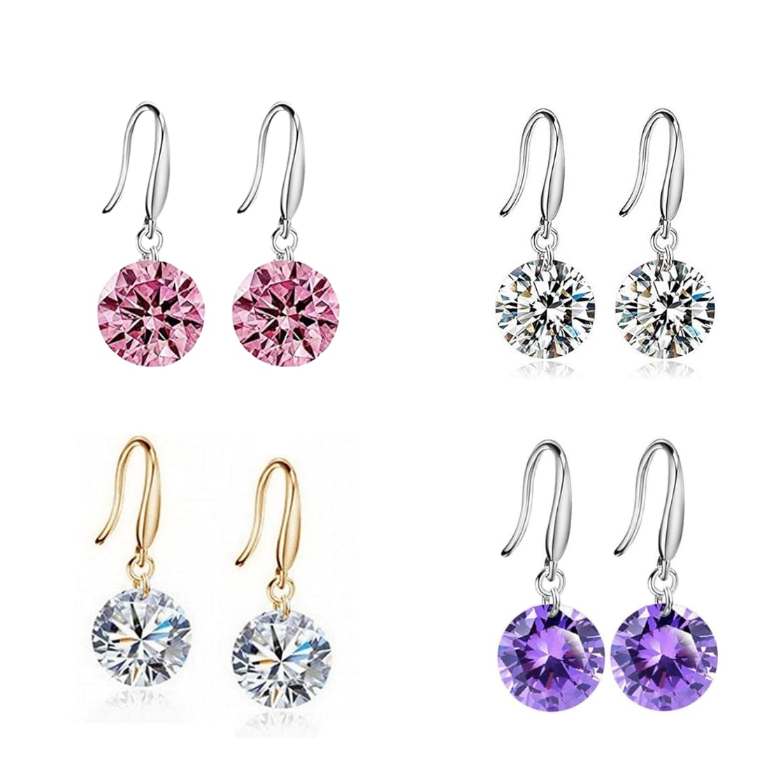 Daily Essentials Drop Earrings for Women and Girls| Value Set of CZ Drop Earrings