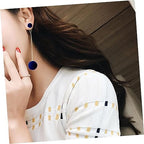 Blue Velvet Plush Ball Korean Style Earrings