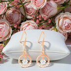 Rose Gold Circular Drop Earrings
