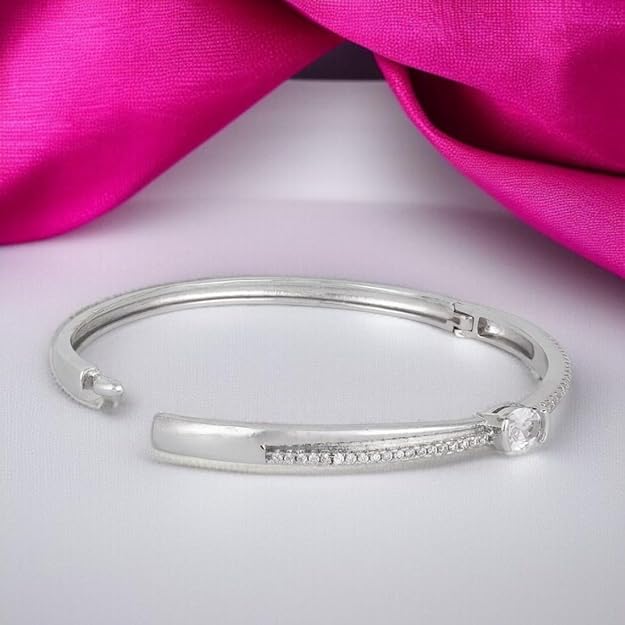Silver Plated Kada Bracelet For Women And Girls