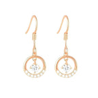 Rose Gold Circular Drop Earrings