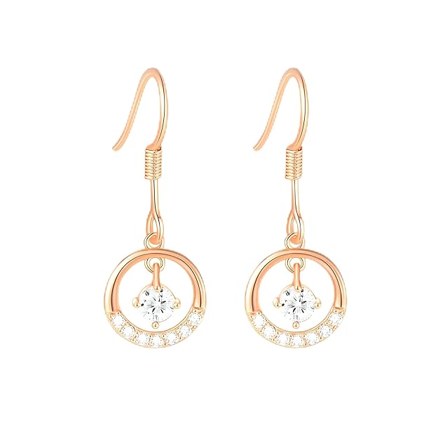 Rose Gold Circular Drop Earrings