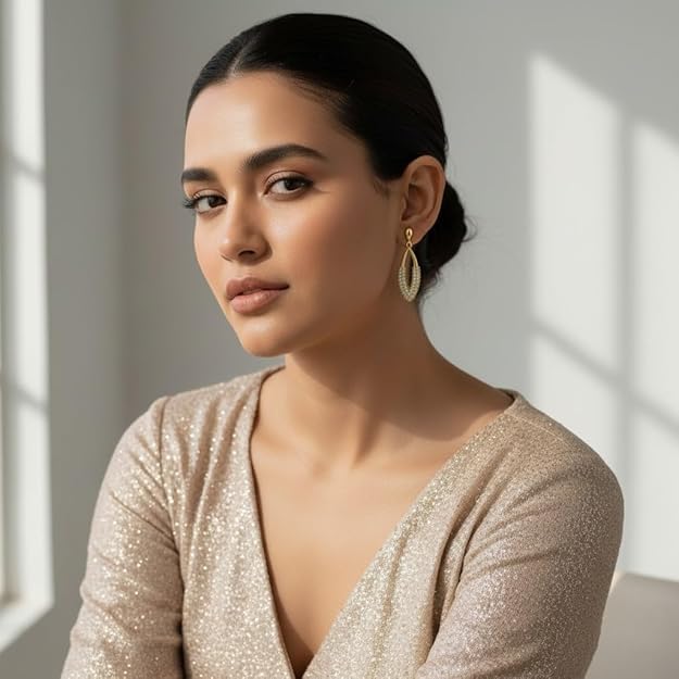 Gold Plated Drop Earrings For Women And Girls