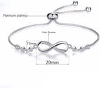 Infitnity Love Silver Plated Adjustable Charm Bracelet for Women and Girls