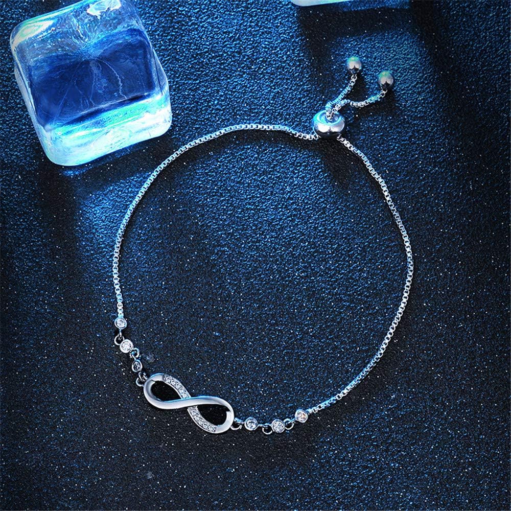 Infitnity Love Silver Plated Adjustable Charm Bracelet for Women and Girls