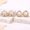Pearl Pop Rose Gold Plated Pearl Stud Earrings| Value Set with AD Stone for Women And Girls