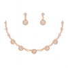 Rose Gold Plated Round Necklace Set For Women