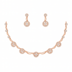 Rose Gold Plated Round Necklace Set For Women