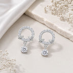 Silver Drop Stud Earrings for Women