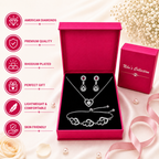 Silver Plated Heart Jewellery Gift Set for Women