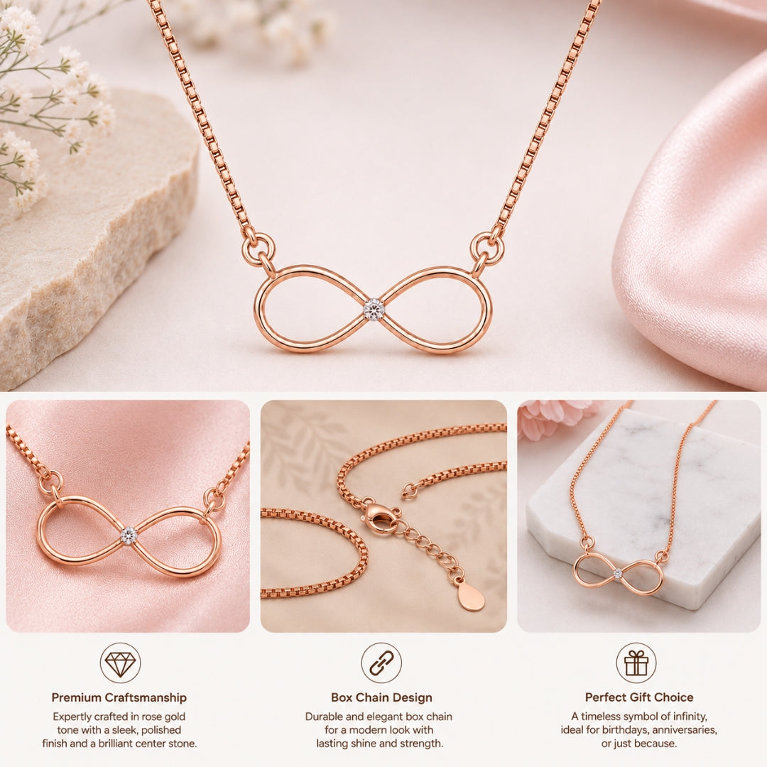 Rose Gold Plated Infinity Pendant