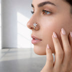 Silver Floral Non Piercing Nose Pin
