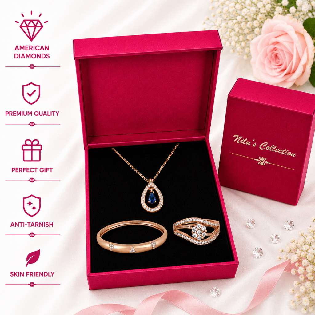 Rose Gold Jewellery Gift Set for Women