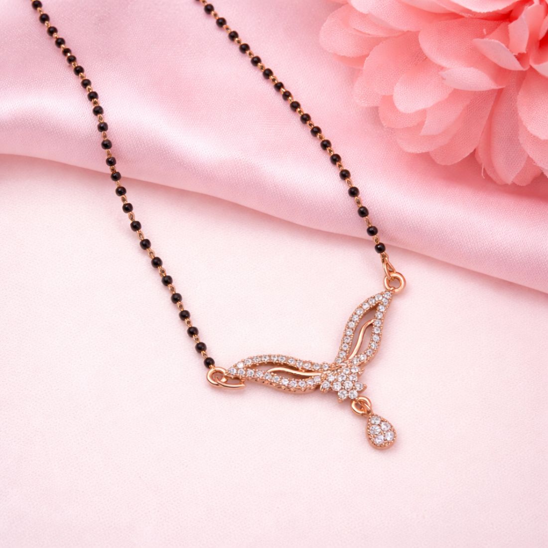 Nilu's Collection Rose Gold Plated Mangalsutra for Women