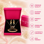 Rose Gold Heart Jewellery Gift Set For Women