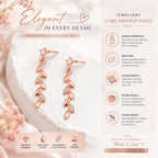 Rose Gold Leaf Drop Earrings