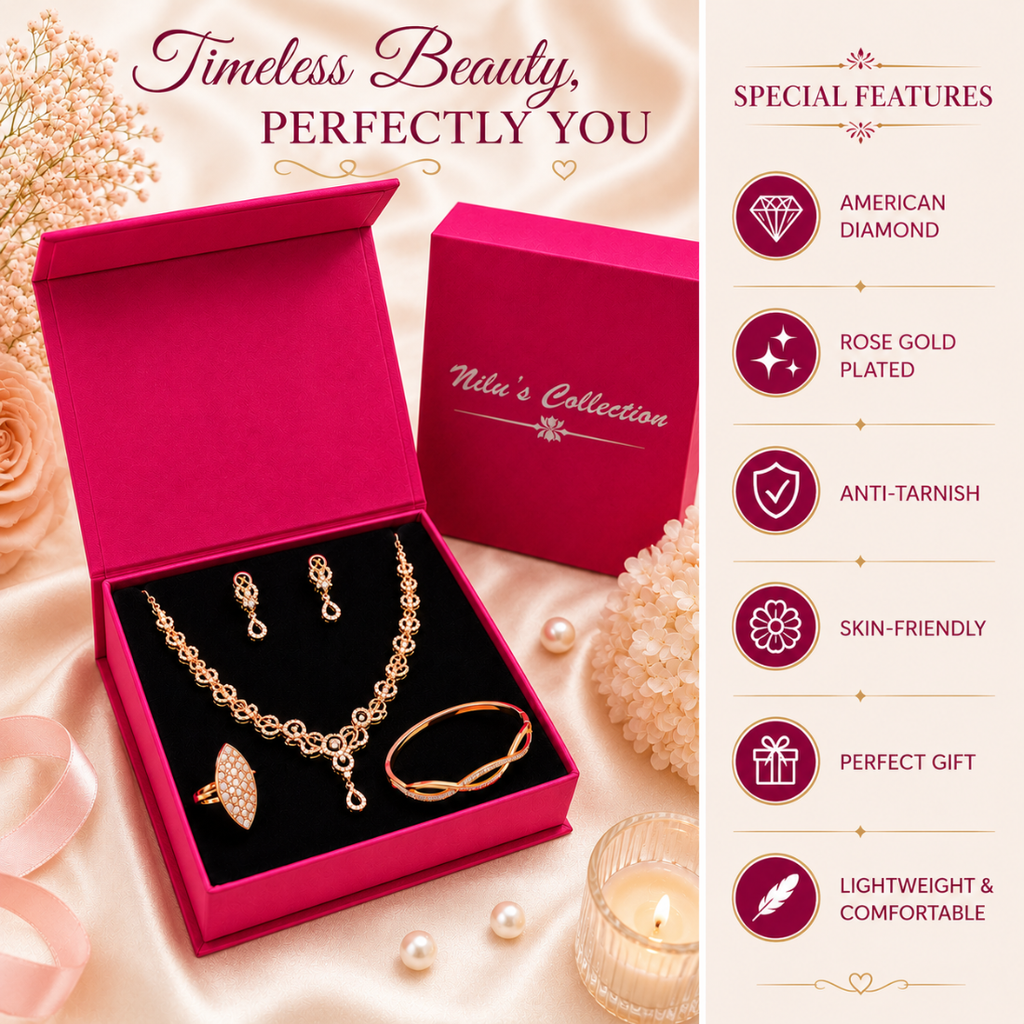 Rose Gold Gift Jewelry Set for Women