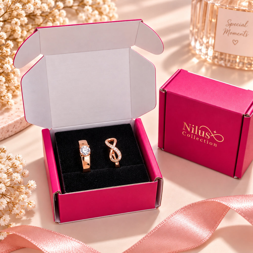 Rose Gold Infinity Love Couple Rings for Women & Men