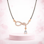 Nilu's Collection Rose Gold Plated Infinity Mangalsutra for Women