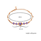 Rose Gold Plated Heart Bracelet For Women And Girls