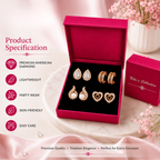 Weekly Rotation Rose Gold Plated Stud Earrings| Value Set For Women And Girls