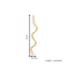 Spiral Threader Earrings for Women, Twisted Spiral Drop Dangle Earrings, Unique Minimal Everyday Earrings (Gold)
