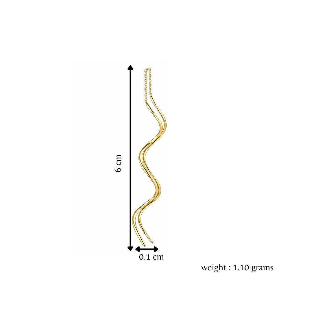 Spiral Threader Earrings for Women, Twisted Spiral Drop Dangle Earrings, Unique Minimal Everyday Earrings (Gold)